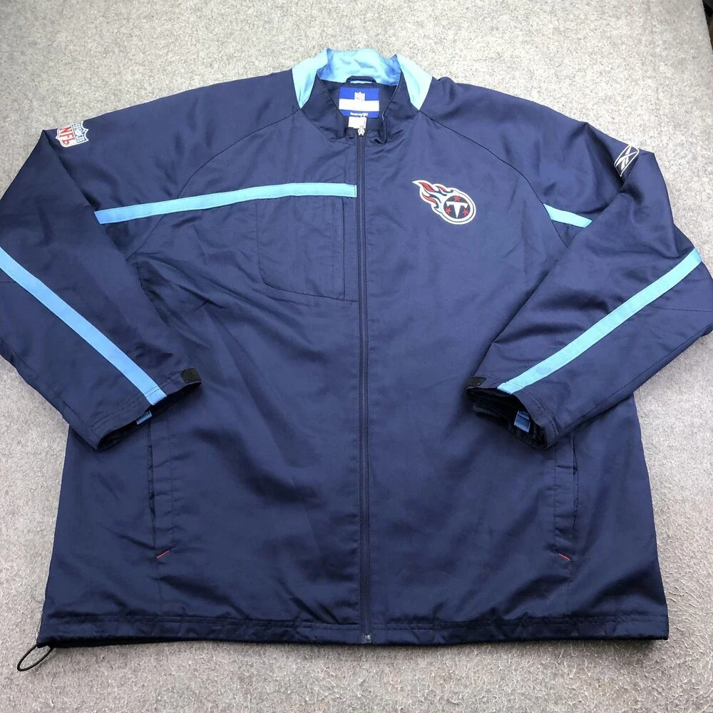 Tennessee Titans Jacket Mens 3XL Blue NFL Football Reebok On Field Full Zip